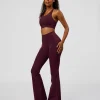 Fusion V-Contour High-Rise Flared Legging Pockets - Cherry Lacquer