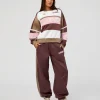 Power Play Stitch Up Fleece Sweat Pant - Cocoa Powder-Marshmallow