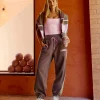 Power Play Stitch Up Fleece Sweat Pant - Cocoa Powder-Marshmallow