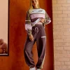 Power Play Stitch Up Fleece Sweat Pant - Cocoa Powder-Marshmallow