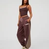 Power Play Stitch Up Fleece Sweat Pant - Cocoa Powder-Marshmallow