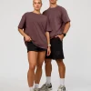 Offset Heavyweight Unisex Oversized Tee - Cocoa Powder-Cocoa Powder