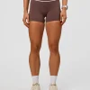 Pinnacle High-Rise 4" Short - Cocoa Powder-Off White