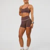 Pinnacle High-Rise 4" Short - Cocoa Powder-Off White