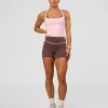Pinnacle High-Rise 4" Short - Cocoa Powder-Off White