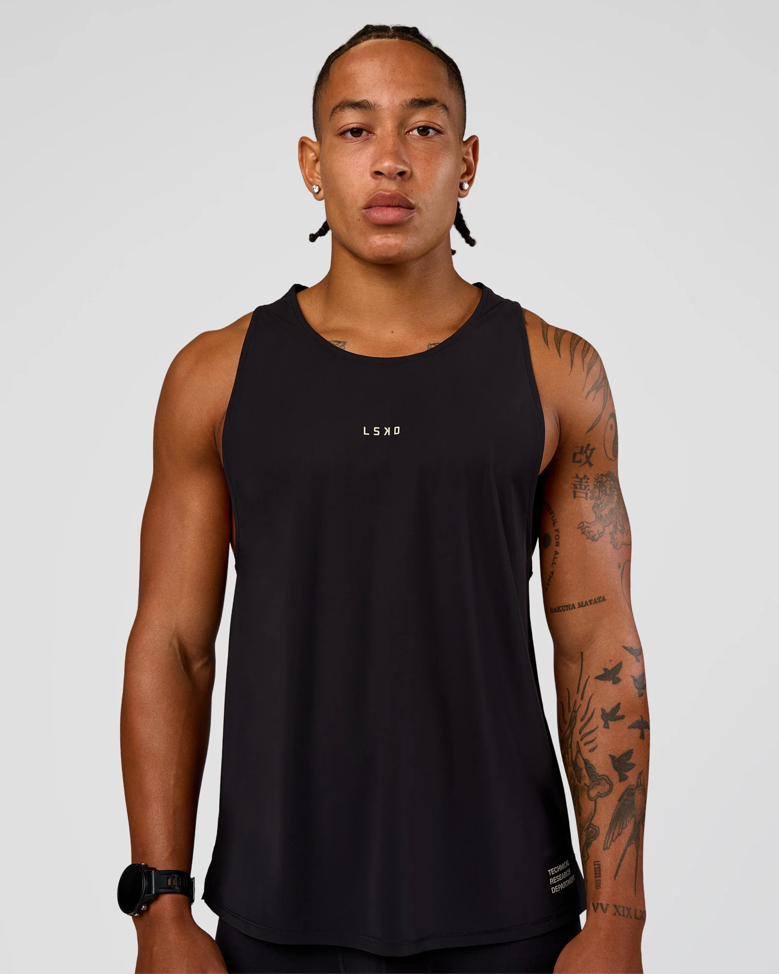 Cadence Run Club Script Values Tank - Black-Alloy