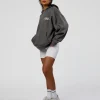 Run Club Script Oversized Hoodie - Dark Storm-Alloy