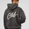 Run Club Script Oversized Hoodie - Dark Storm-Alloy