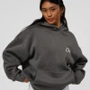 Run Club Script Oversized Hoodie - Dark Storm-Alloy