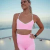 Blushing Sports Bra - Pink Rose-White