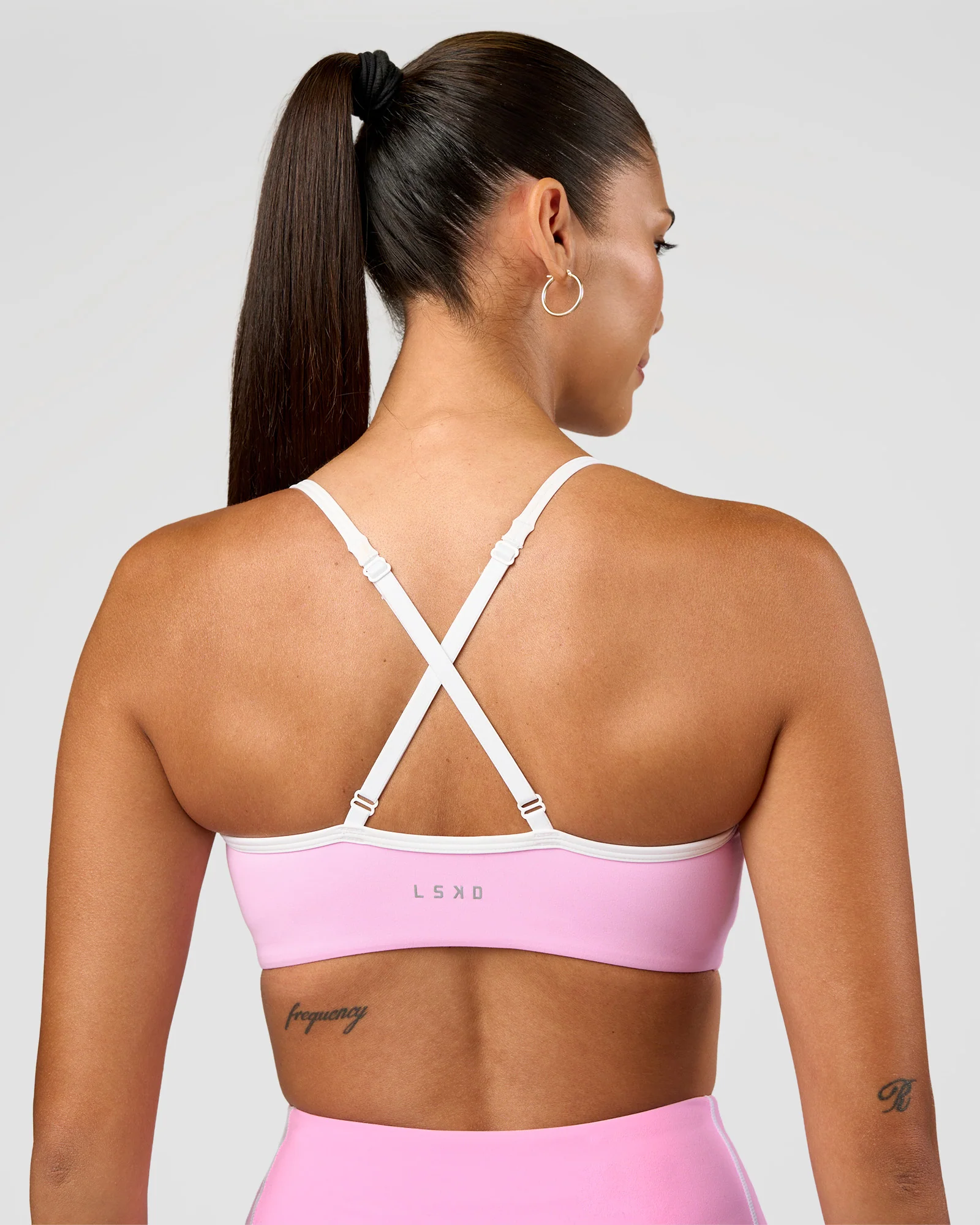 Blushing Sports Bra - Pink Rose-White