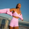 Blushing Sports Bra - Pink Rose-White