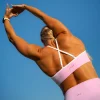 Blushing Sports Bra - Pink Rose-White