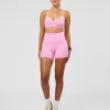 Blushing Sports Bra - Pink Rose-White