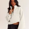 Luxe ZeroCrease Spacer Half Zip - Silver Marl