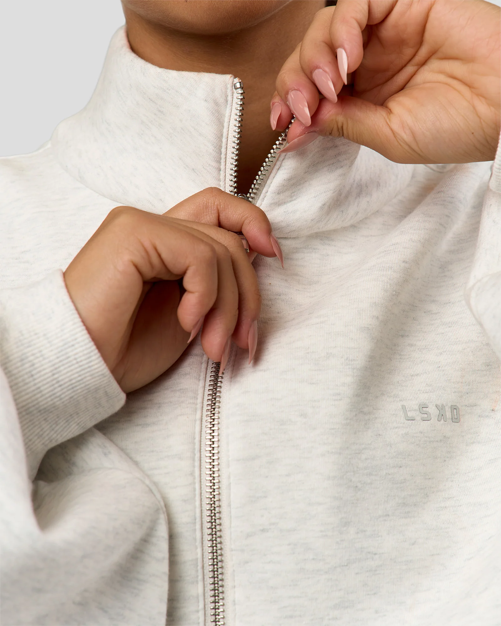 Luxe ZeroCrease Spacer Half Zip - Silver Marl