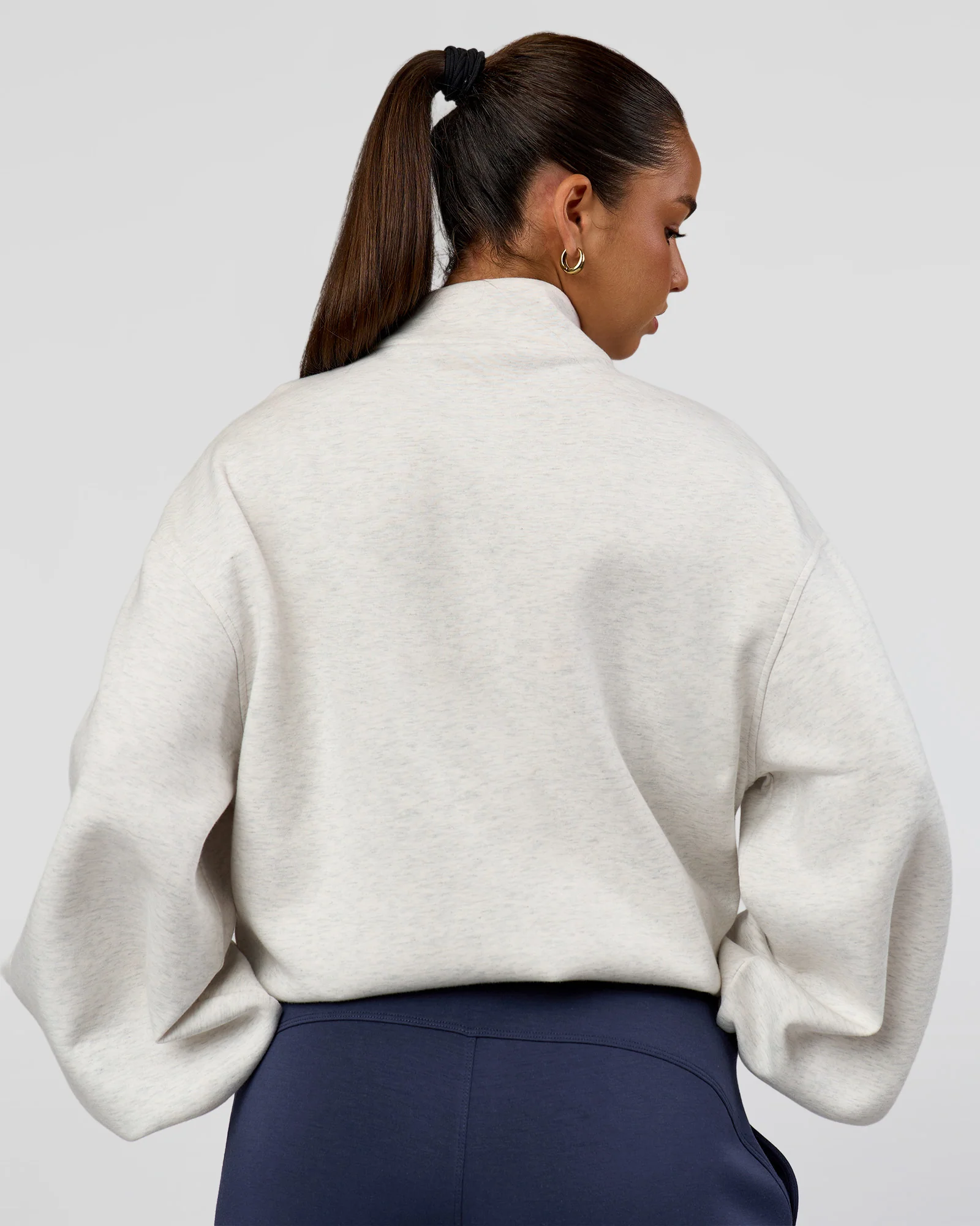 Luxe ZeroCrease Spacer Half Zip - Silver Marl