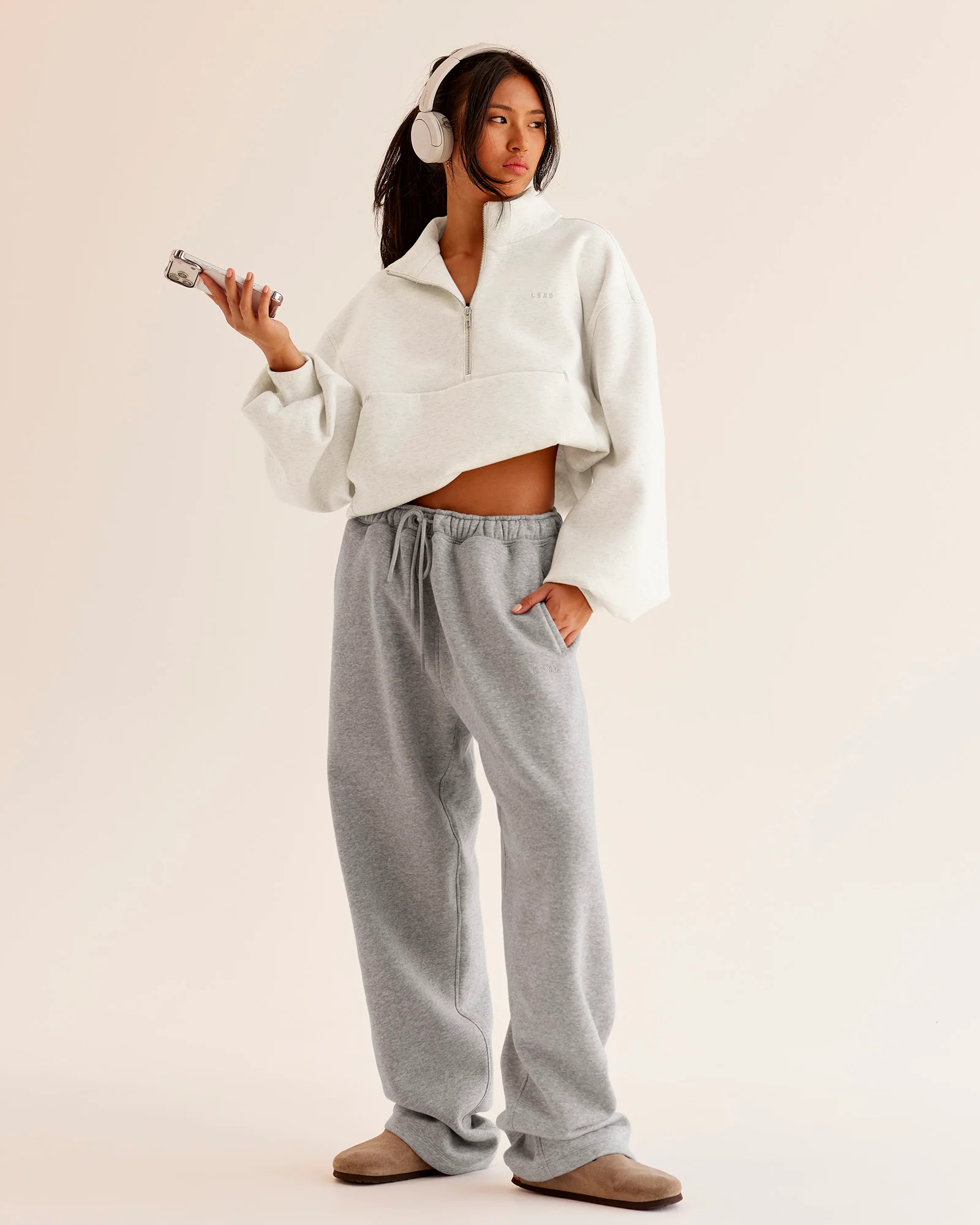 Luxe ZeroCrease Spacer Half Zip - Silver Marl