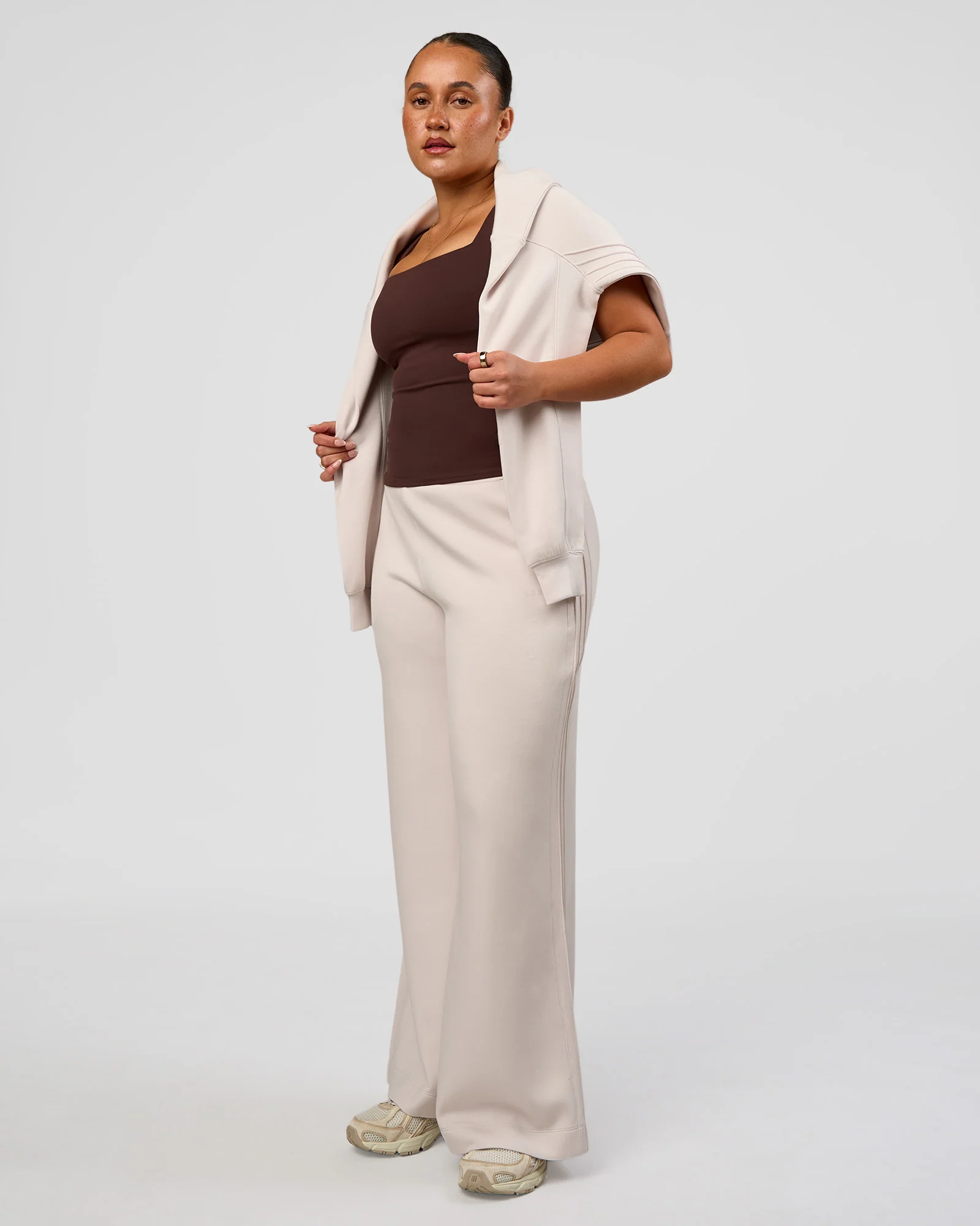 CF Elevate SoftTouch Pintuck Sweater  - Clay