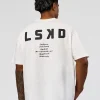 Hype Heavyweight Unisex Oversized Tee - Off White-Black
