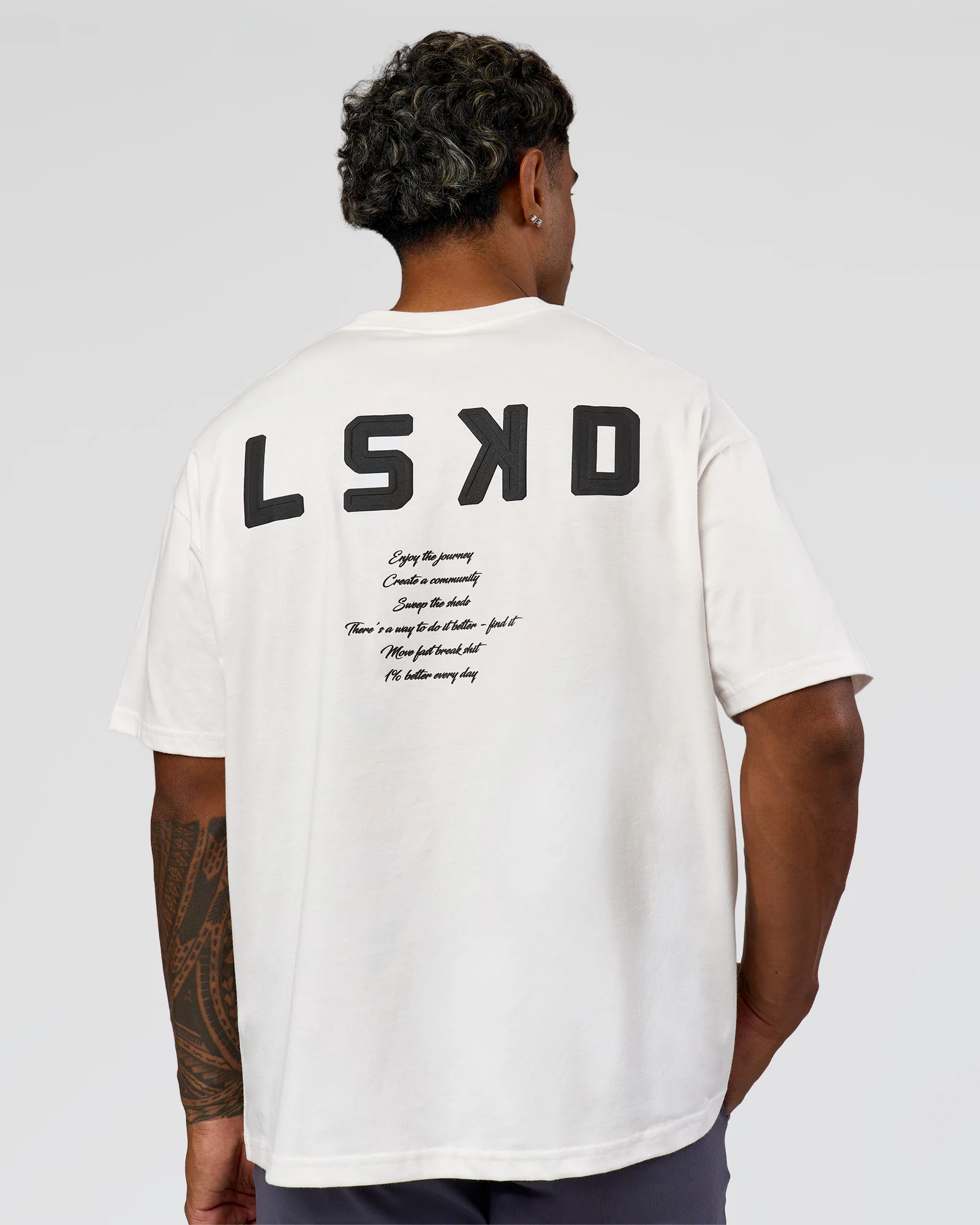 Hype Heavyweight Unisex Oversized Tee - Off White-Black