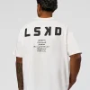 Hype Heavyweight Unisex Oversized Tee - Off White-Black