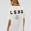 Hype Heavyweight Unisex Oversized Tee - Off White-Black