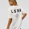 Hype Heavyweight Unisex Oversized Tee - Off White-Black
