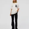 Hype Heavyweight Unisex Oversized Tee - Off White-Black