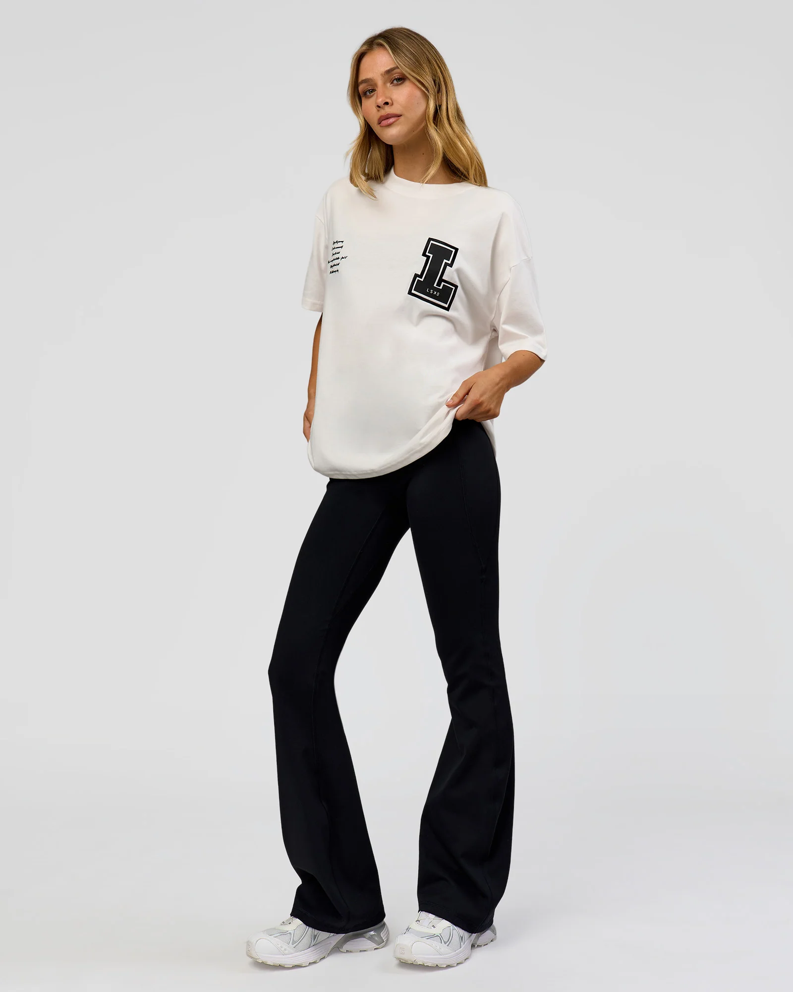 Hype Heavyweight Unisex Oversized Tee - Off White-Black