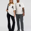 Hype Heavyweight Unisex Oversized Tee - Off White-Black