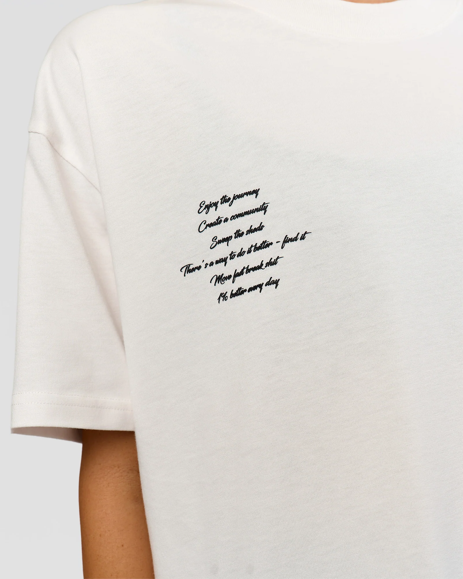 Hype Heavyweight Unisex Oversized Tee - Off White-Black