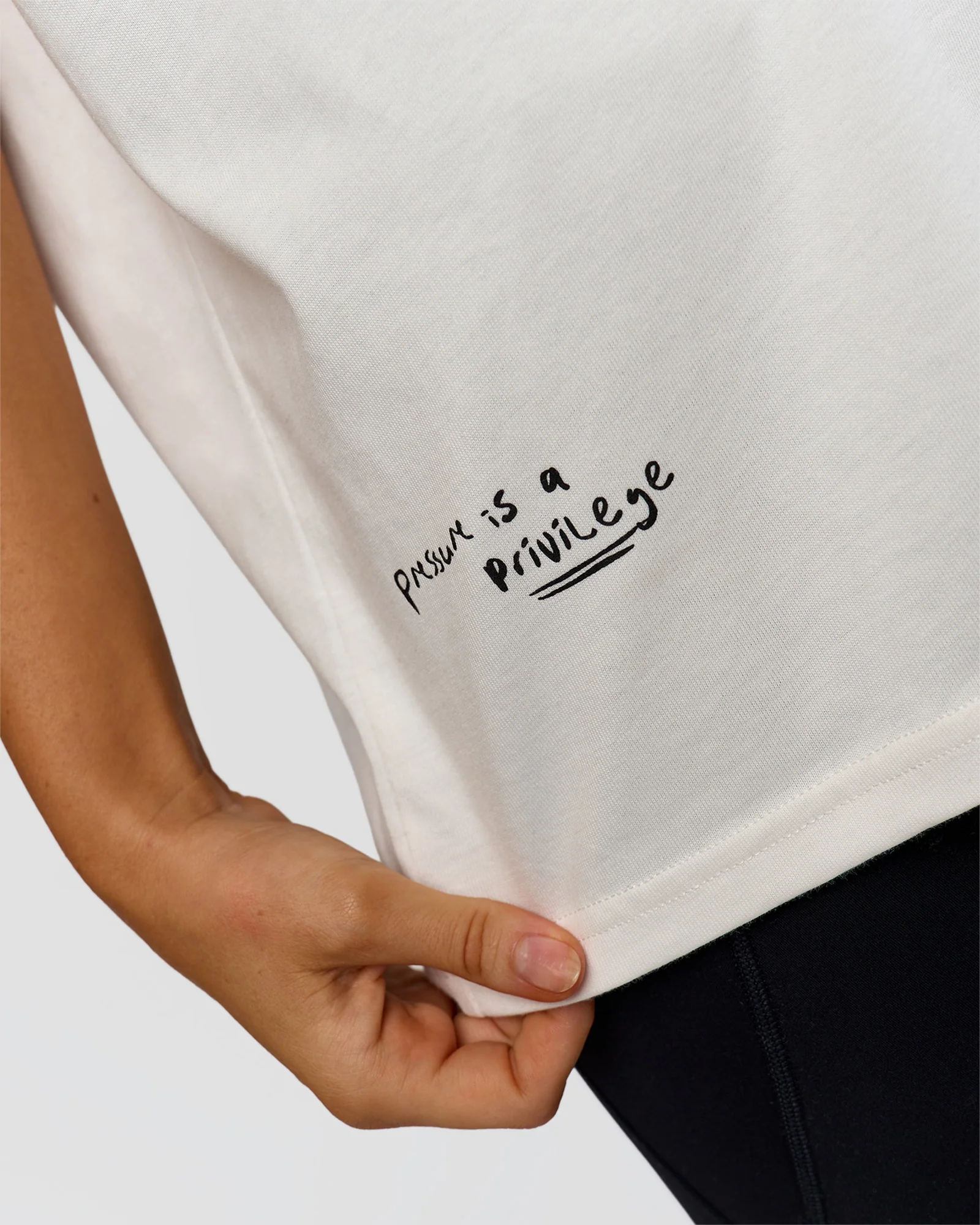 Hype Heavyweight Unisex Oversized Tee - Off White-Black
