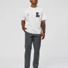 Hype Heavyweight Unisex Oversized Tee - Off White-Black
