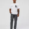 Hype Heavyweight Unisex Oversized Tee - Off White-Black