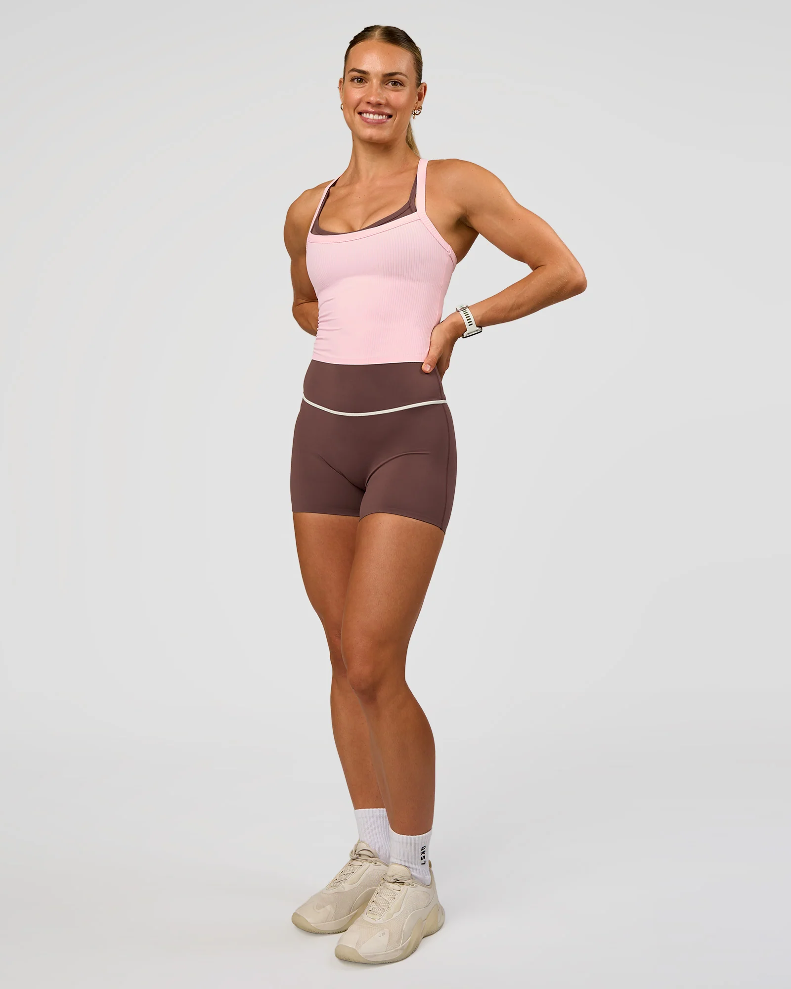Flame Ribbed Tank - Marshmallow