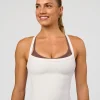 Flame Ribbed Tank - Off White