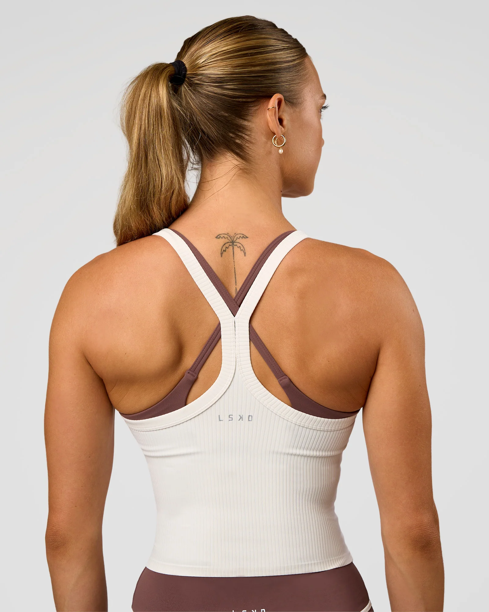 Flame Ribbed Tank - Off White