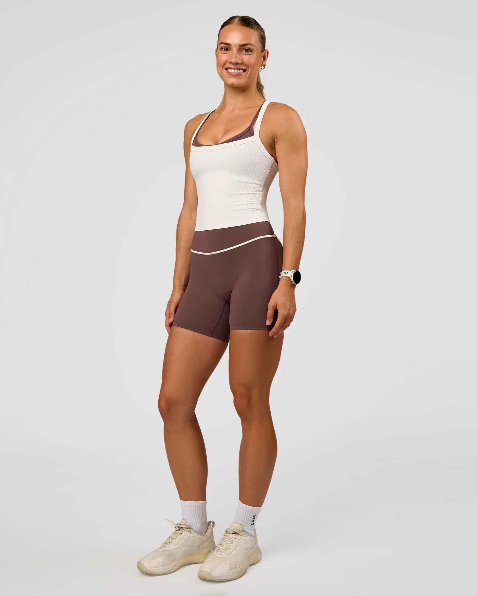 Flame Ribbed Tank - Off White