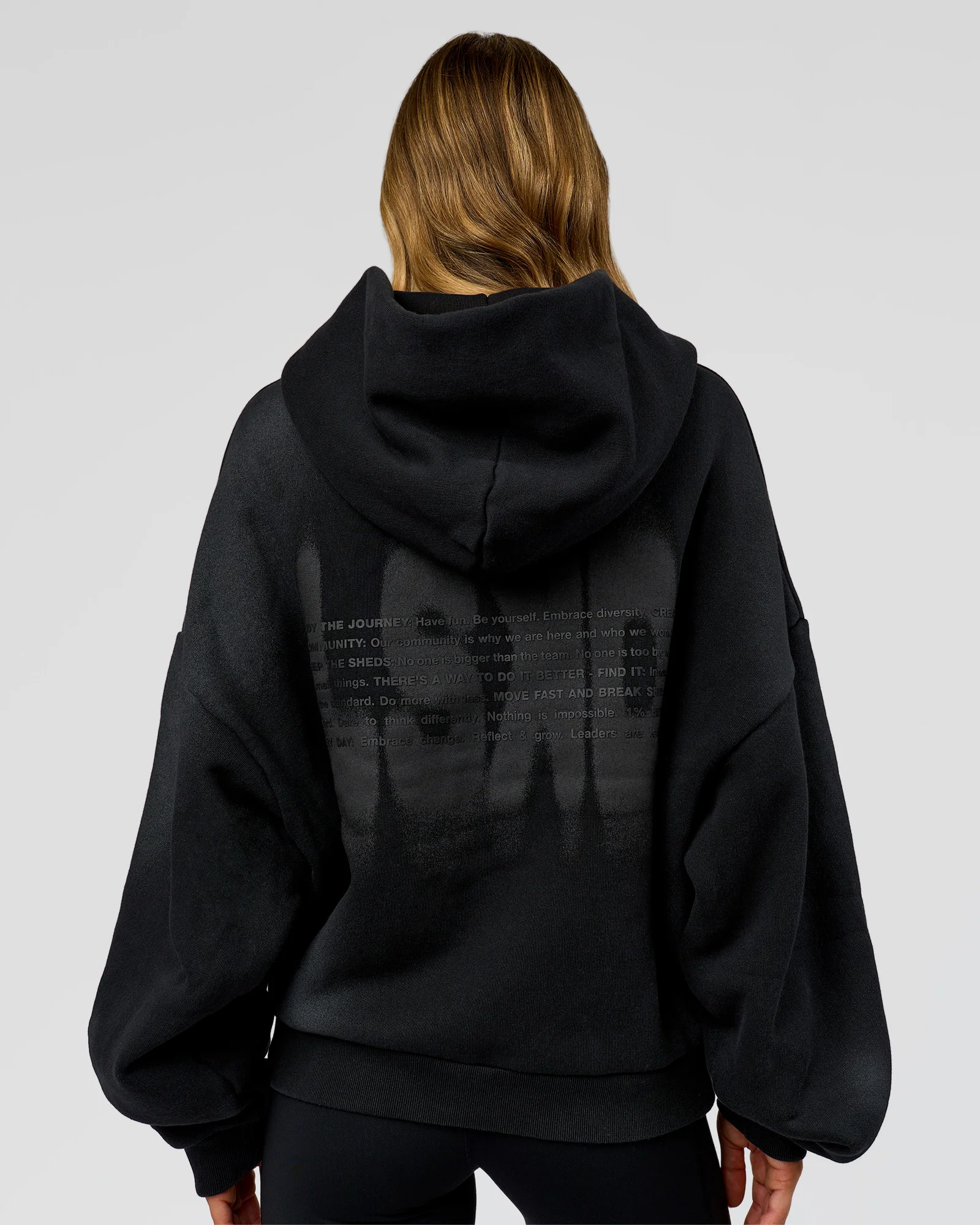Memory In Motion Ultra Heavyweight Zip Thru Hoodie - Black Washed