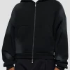 Memory In Motion Ultra Heavyweight Zip Thru Hoodie - Black Washed