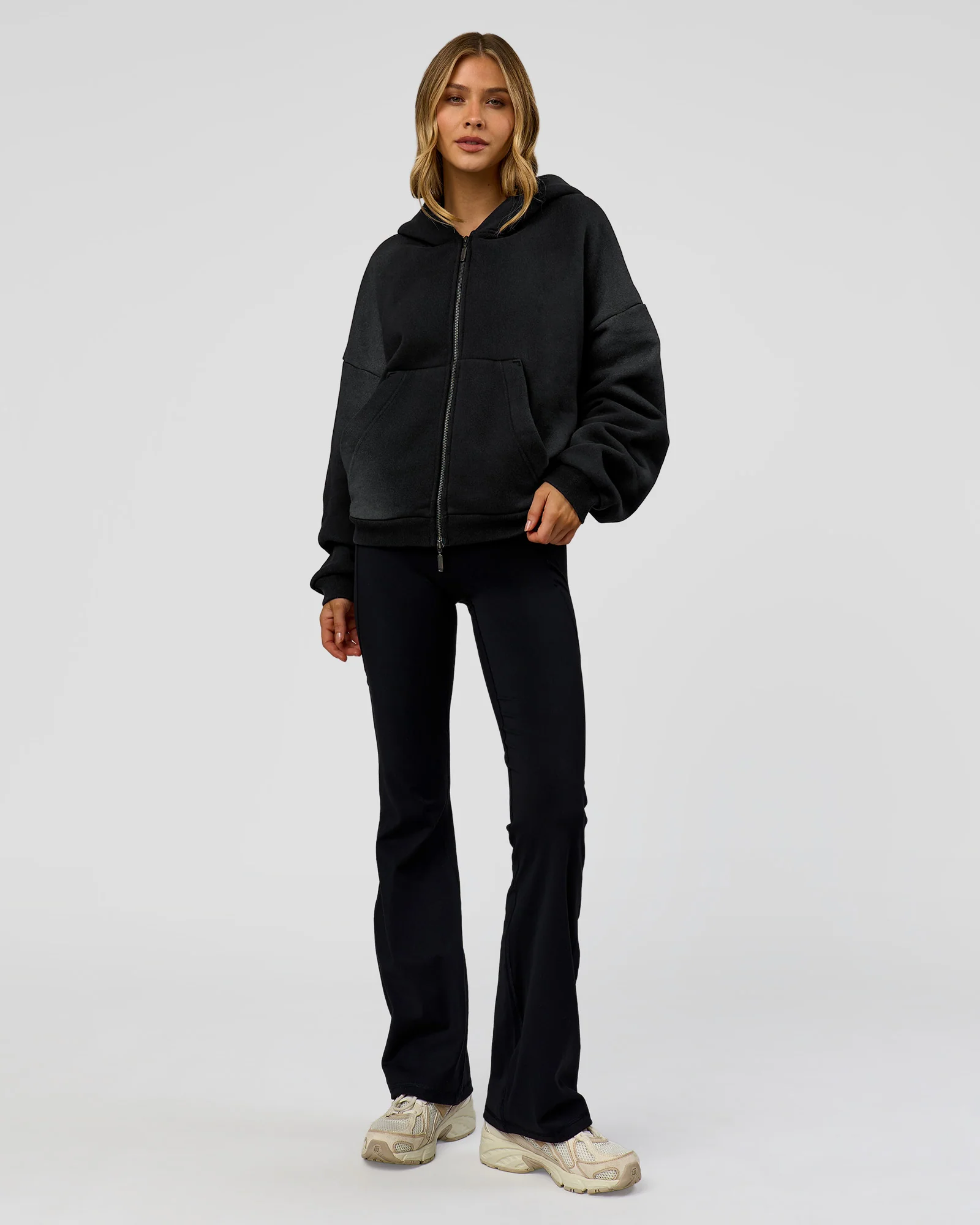 Memory In Motion Ultra Heavyweight Zip Thru Hoodie - Black Washed