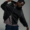 Memory In Motion Ultra Heavyweight Zip Thru Hoodie - Black Washed