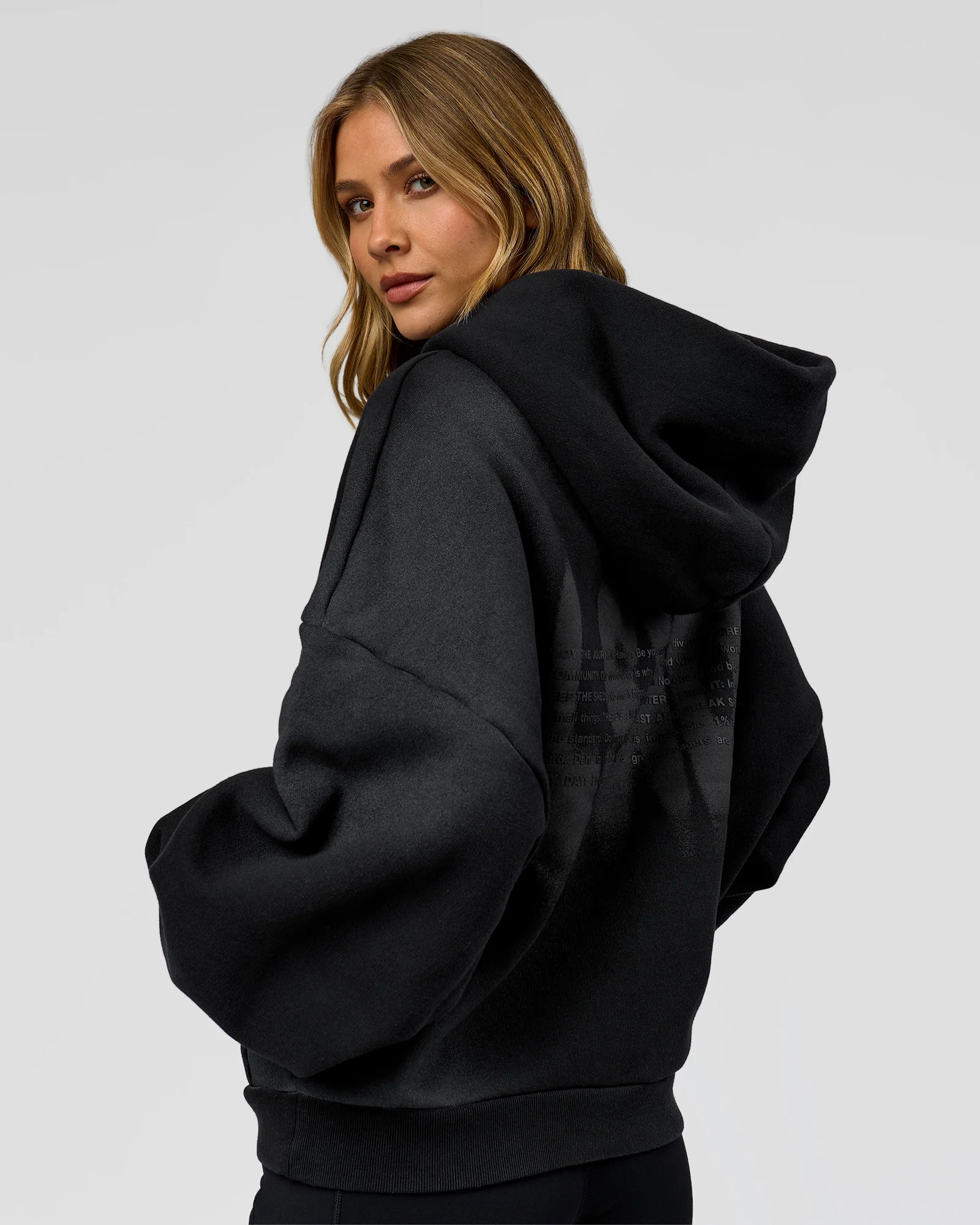 Memory In Motion Ultra Heavyweight Zip Thru Hoodie - Black Washed