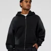 Memory In Motion Ultra Heavyweight Zip Thru Hoodie - Black Washed