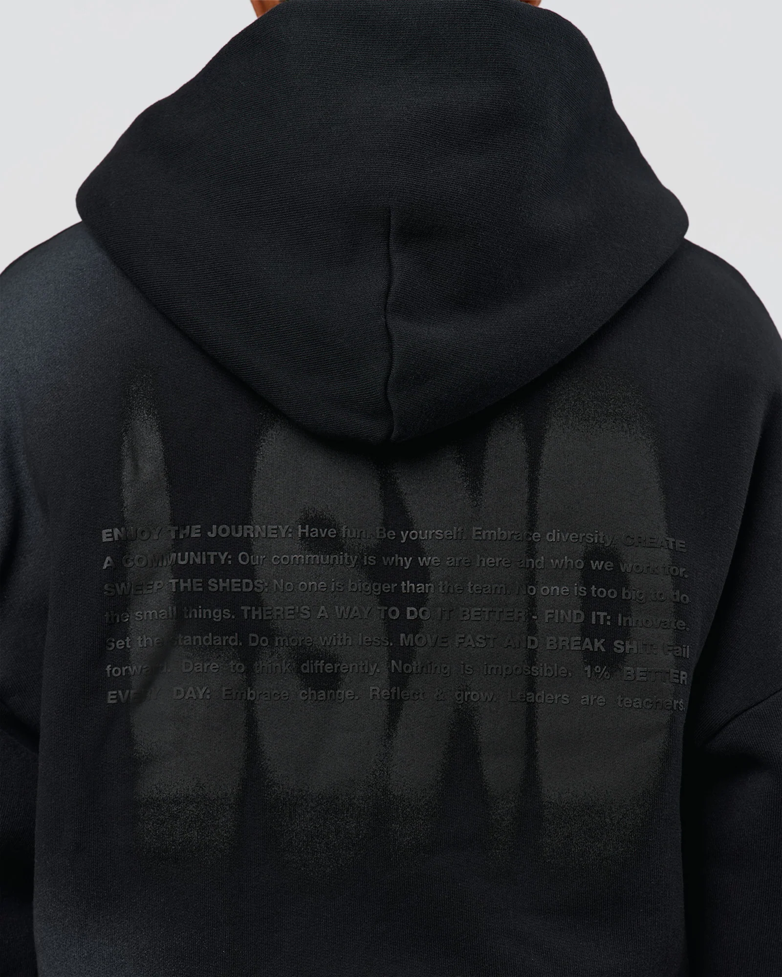 Memory In Motion Ultra Heavyweight Zip Thru Hoodie - Black Washed