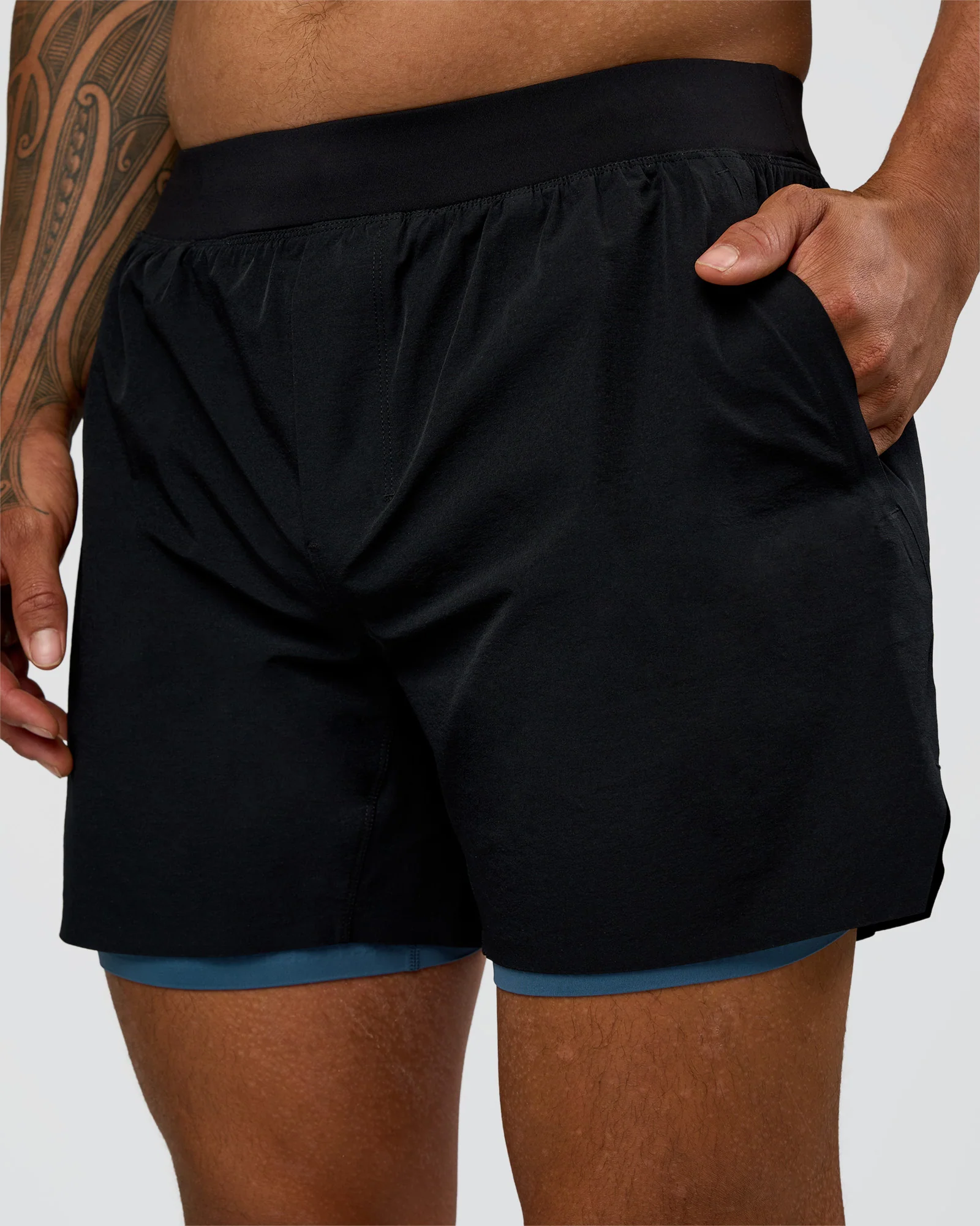 Hybrid Lined 5" Short - Black-Indigo