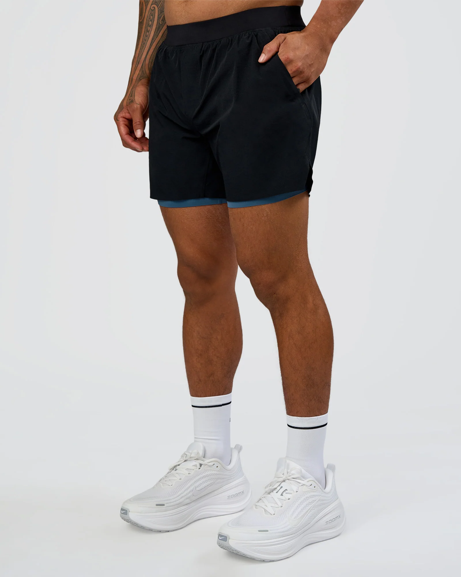 Hybrid Lined 5" Short - Black-Indigo