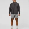 Move Fast Heavyweight Oversized Long Sleeve Tee - Dark Storm Washed