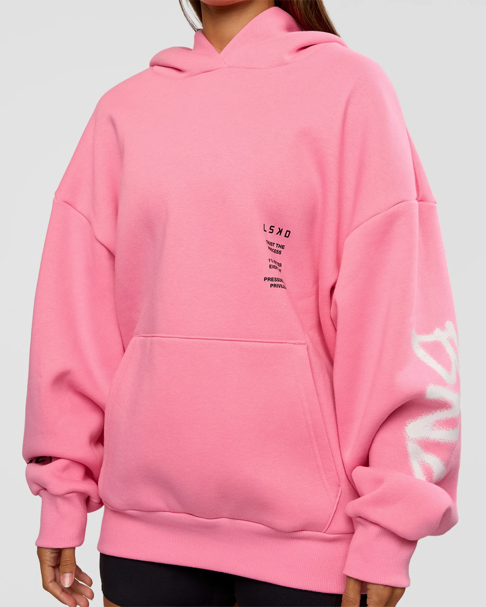 CFT BNE 26 Unisex Oversized Hoodie - Candy Pink-Black